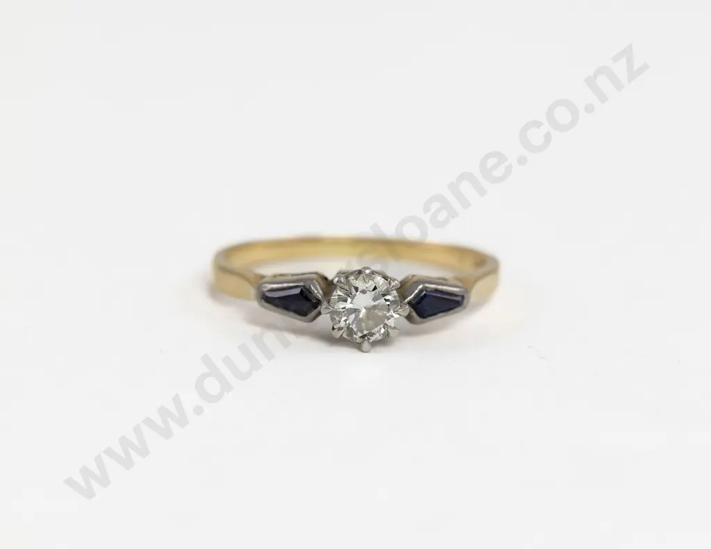18ct & Platinum Solitaire Diamond Ring Image 1++