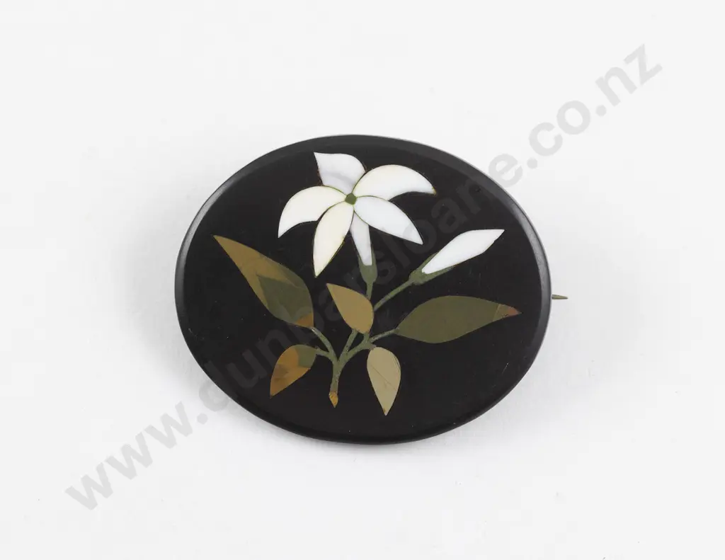 Victorian Florentine Mosaic Brooch Image 1++