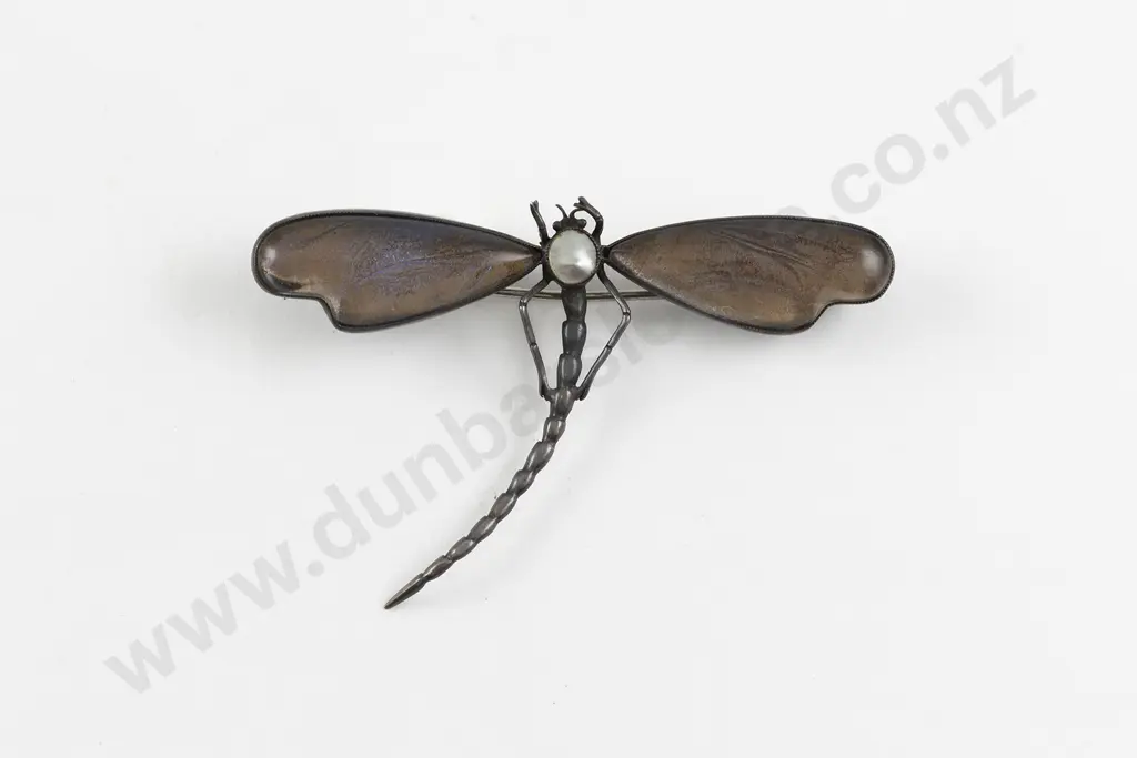 Art Nouveau S/S Dragon fy Brooch Image 1++