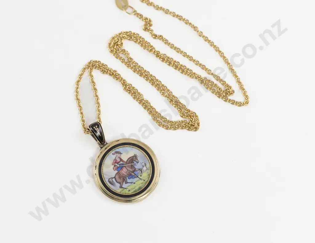 Late C19th French 9ct and Enamel Pendant Image 1++