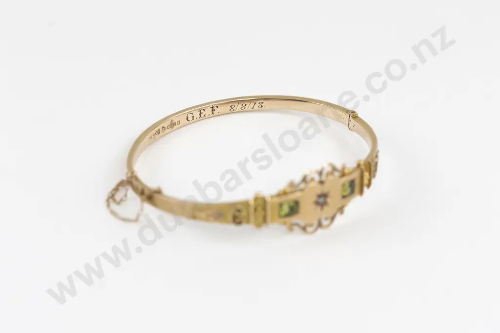 Edwardian Fancy 9ct Hinged Snap Bangle Image 1++