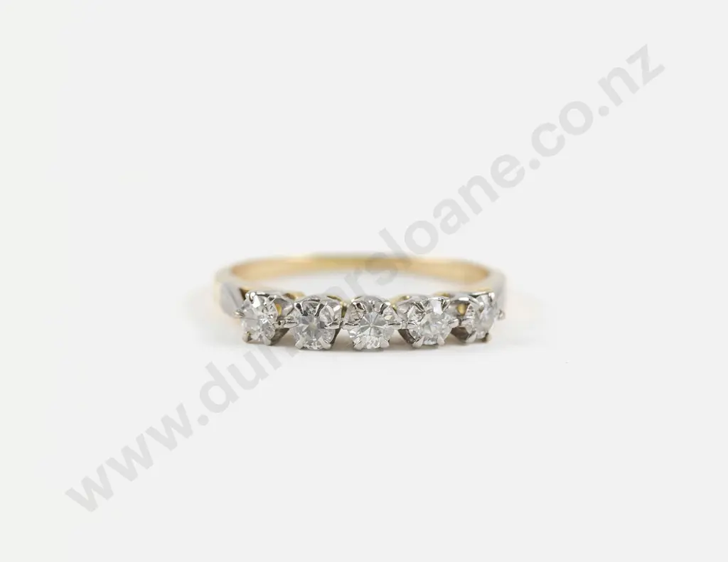 18ct & Platinum Five Stone Diamond Bridge Ring Image 1++