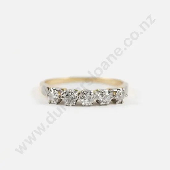 18ct & Platinum Five Stone Diamond Bridge Ring