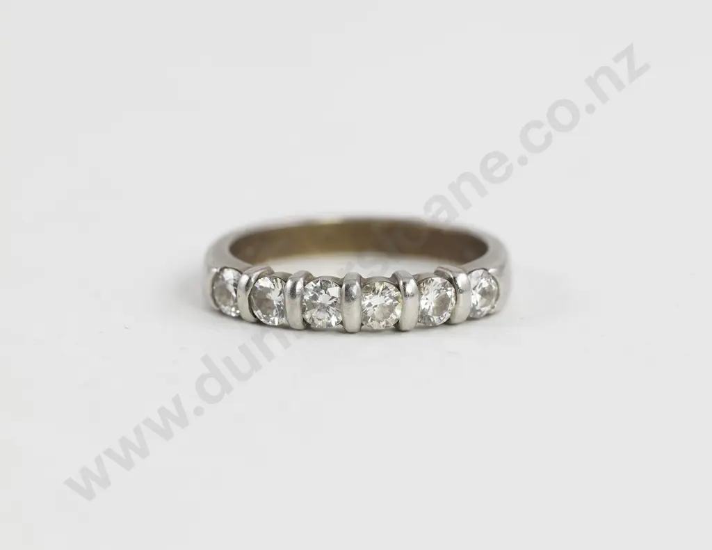 All Platinum Six Stone Diamond Eternity Ring Image 1++