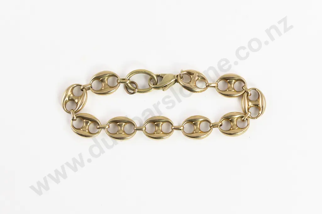 18ct Puffed Mariner Chain Link Bracelet Image 1++