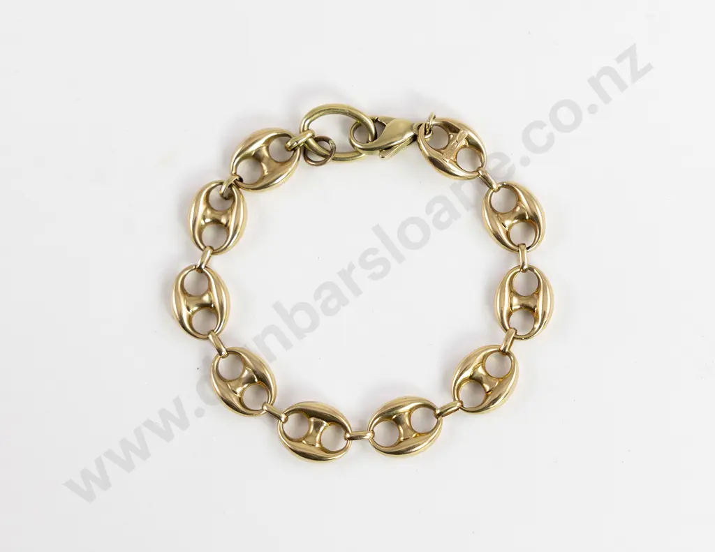 18ct Puffed Mariner Chain Link Bracelet Image 1++