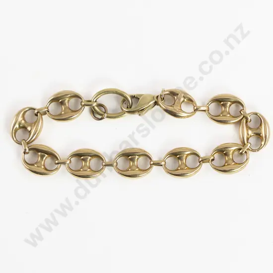 18ct Puffed Mariner Chain Link Bracelet