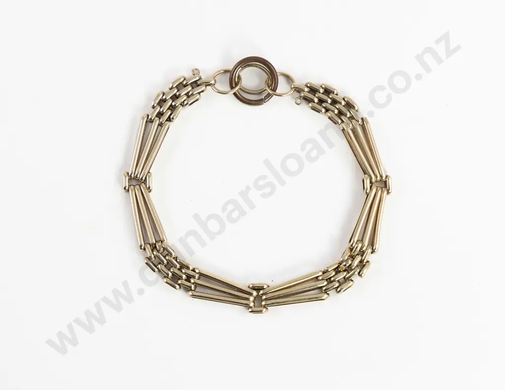 9ct Gate Link Design Bracelet Image 1++