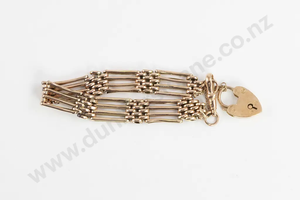 9ct Rose Gold Gate Link Bracelet Image 1++