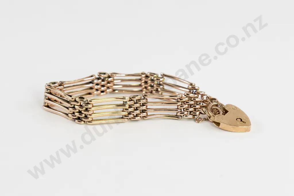 9ct Rose Gold Gate Link Bracelet Image 1++
