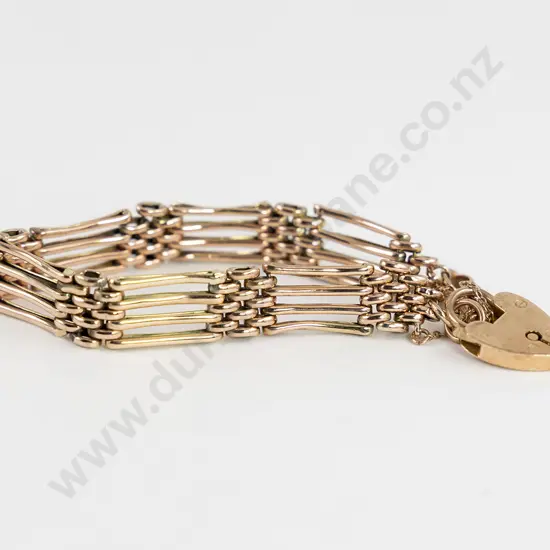 9ct Rose Gold Gate Link Bracelet