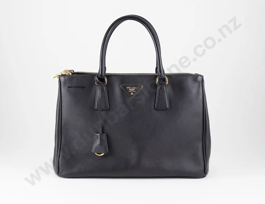Black Prada Saffiano Lux Galleria Satchel Image 1++
