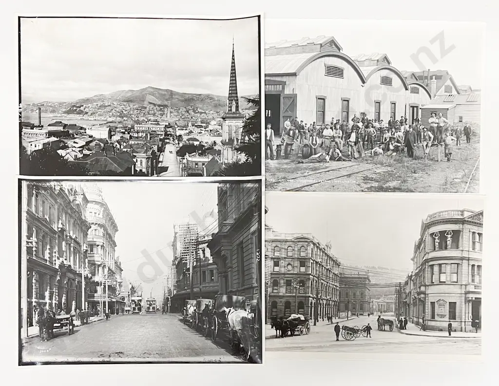 Eight Burton Bros B/W Photographic Prints with Wellington Subject & Various Image 1++