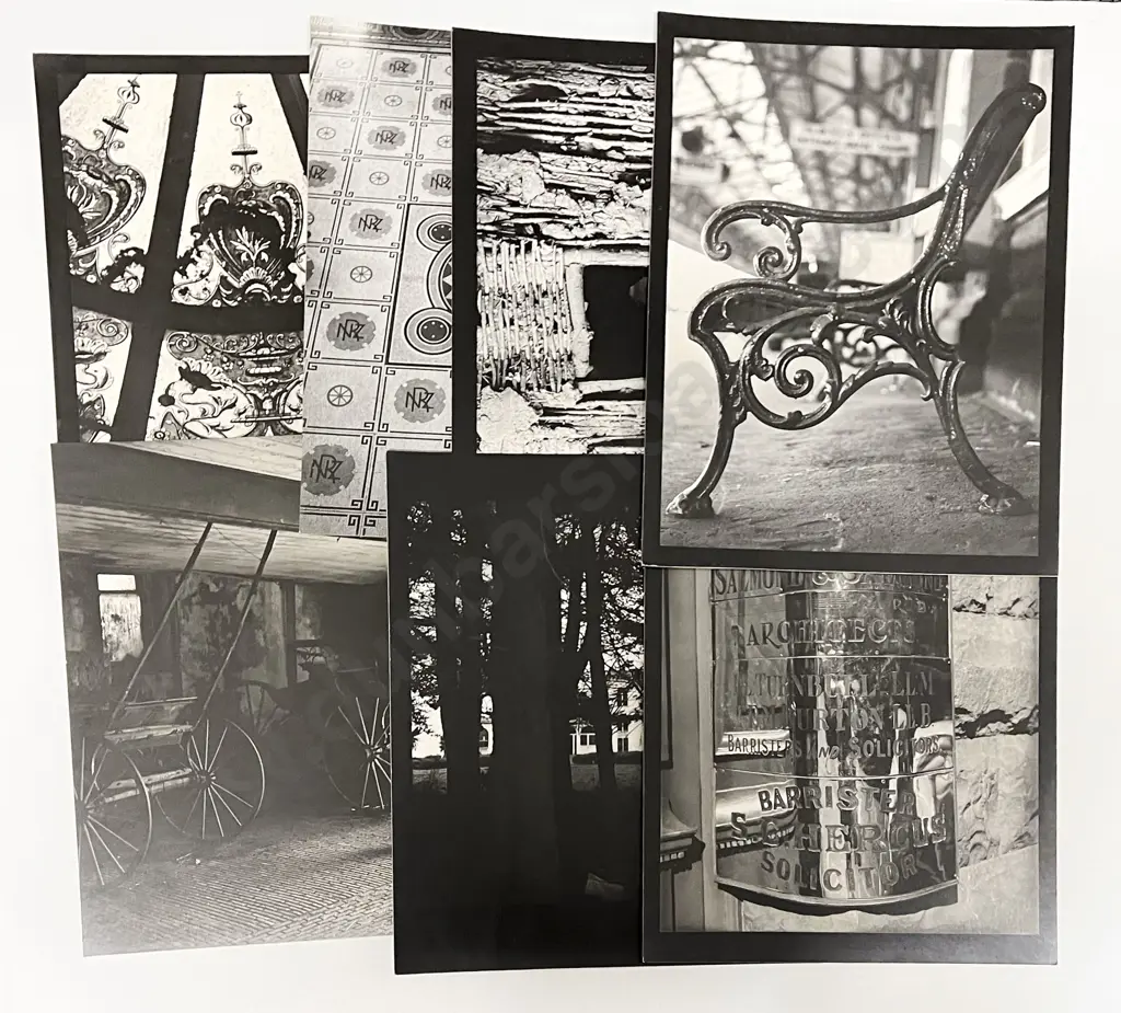 Seven B/W Photographic Prints on Board incl. Church Subjects and Modern Works Image 1++