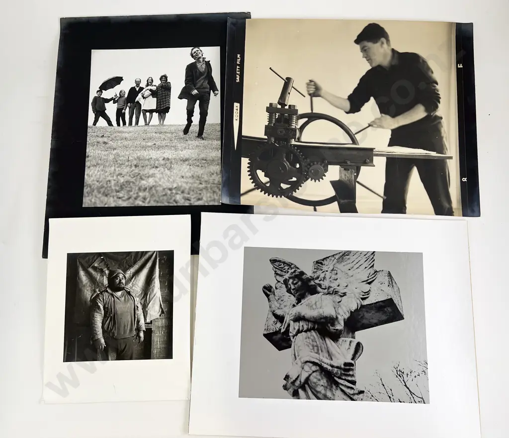 Seven B/W Photographic Prints on Board incl. Church Subjects and Modern Works Image 1++