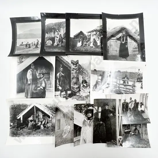 14 Māori Subject B/W Photographic Prints together with two period sepia prints