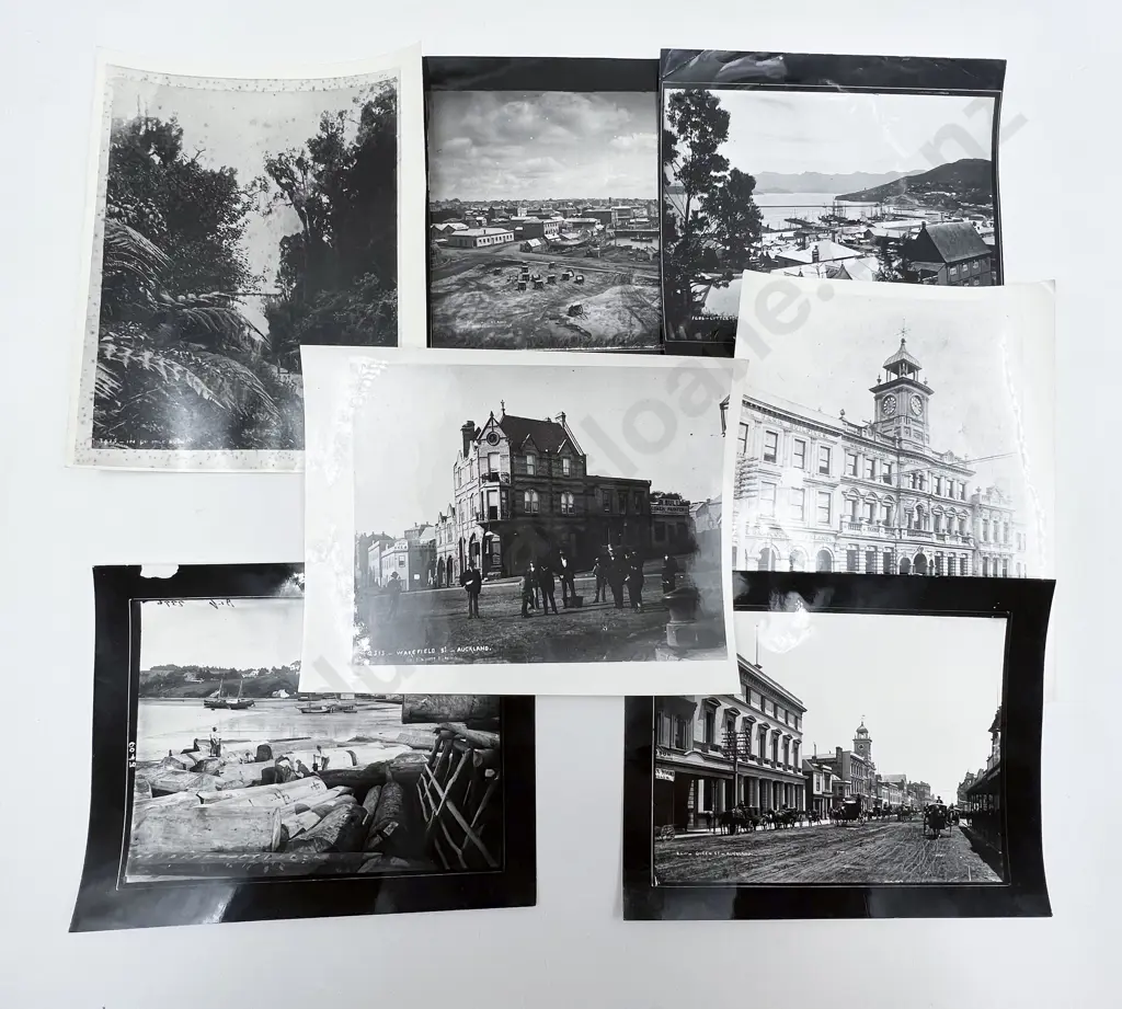 16 B/W Photographic Prints incl. Burton Bros. of NZ Subjects and Various Vintage Image 1++