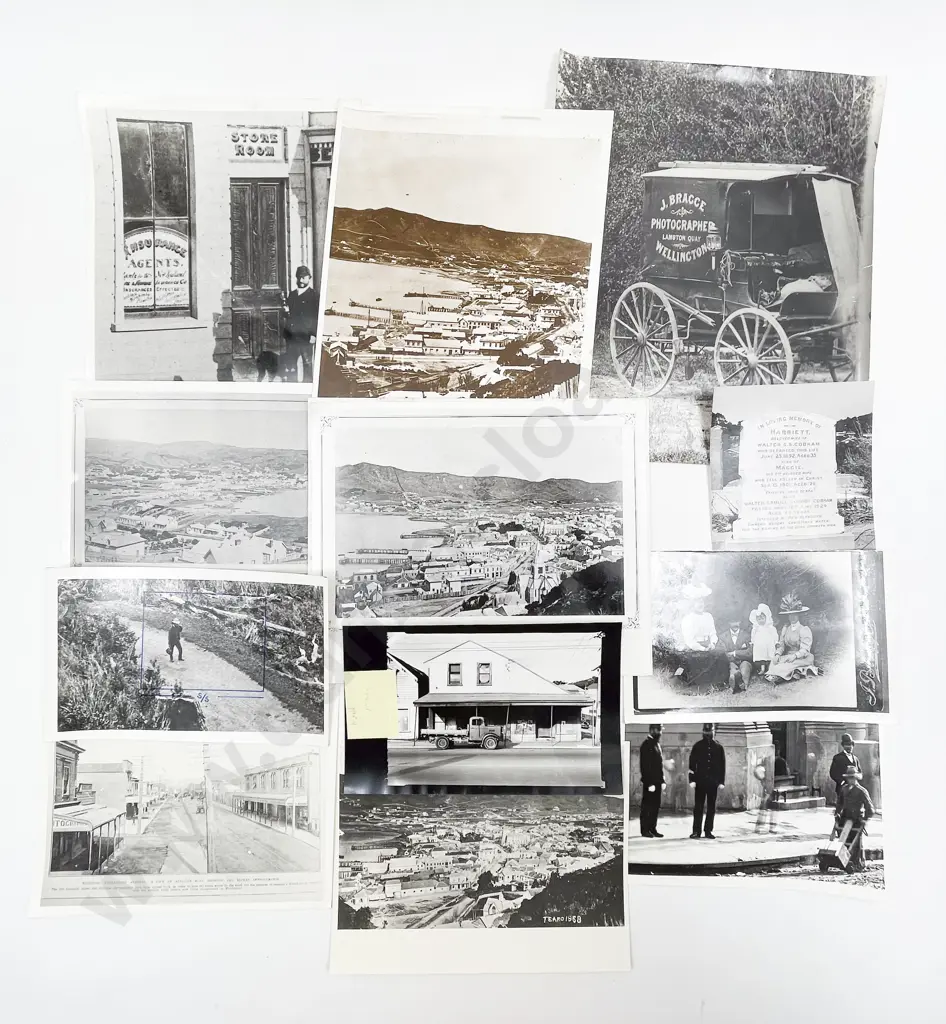 38 J. Bragge B/W Photographic Reproduced Prints of Māori Portraits and Wellington Views Image 1++