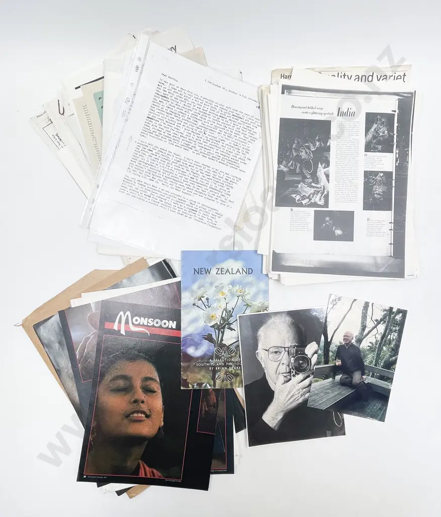 Collection of Brian Brake Material incl. correspondence prints and two mounted photos Image 1++