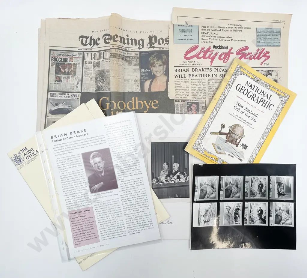 Collection of Brian Brake Material incl. correspondence prints and two mounted photos Image 1++