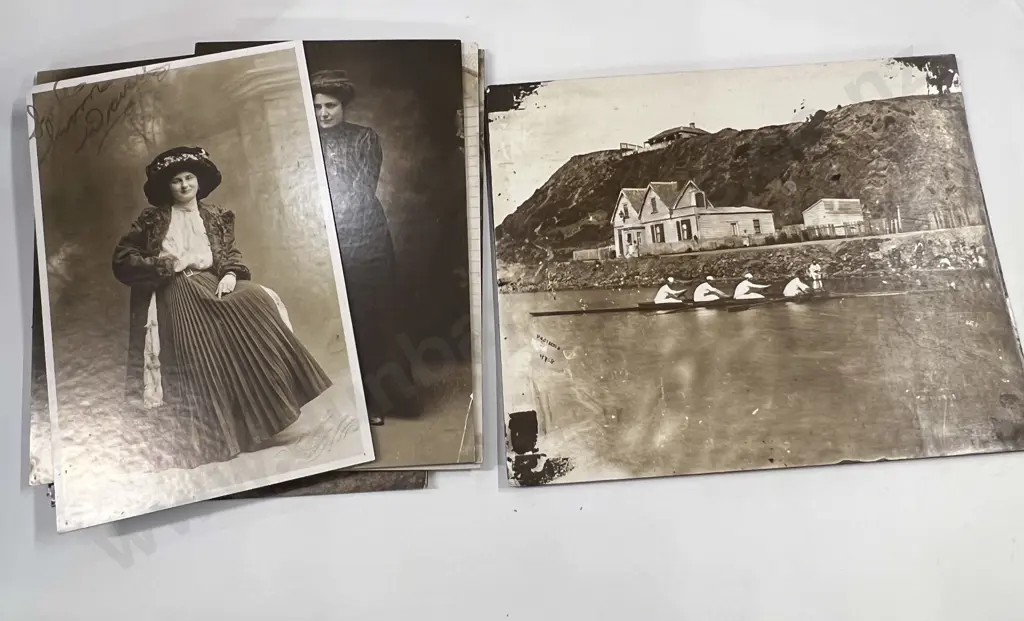 14 Reproduction B/W Colonial Views and Portraits Large Scale Mounted on Cardboard Image 1++