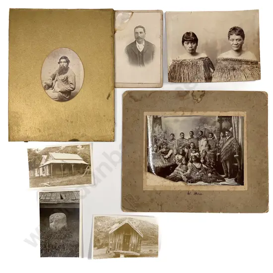 Five Late C19th Maori Studio Portrait Studies together with five large scale reproduced portraits