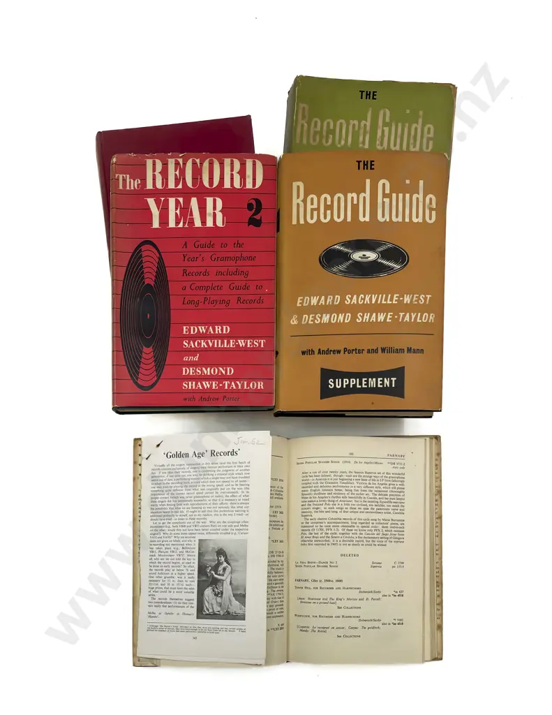 Five Assorted Volumes of the Record Guide & The Record Year Image 1++