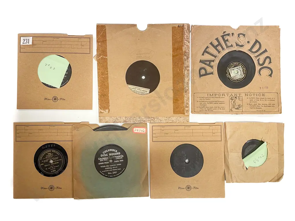 Eight Smaller Size Gramophone Records Image 1++
