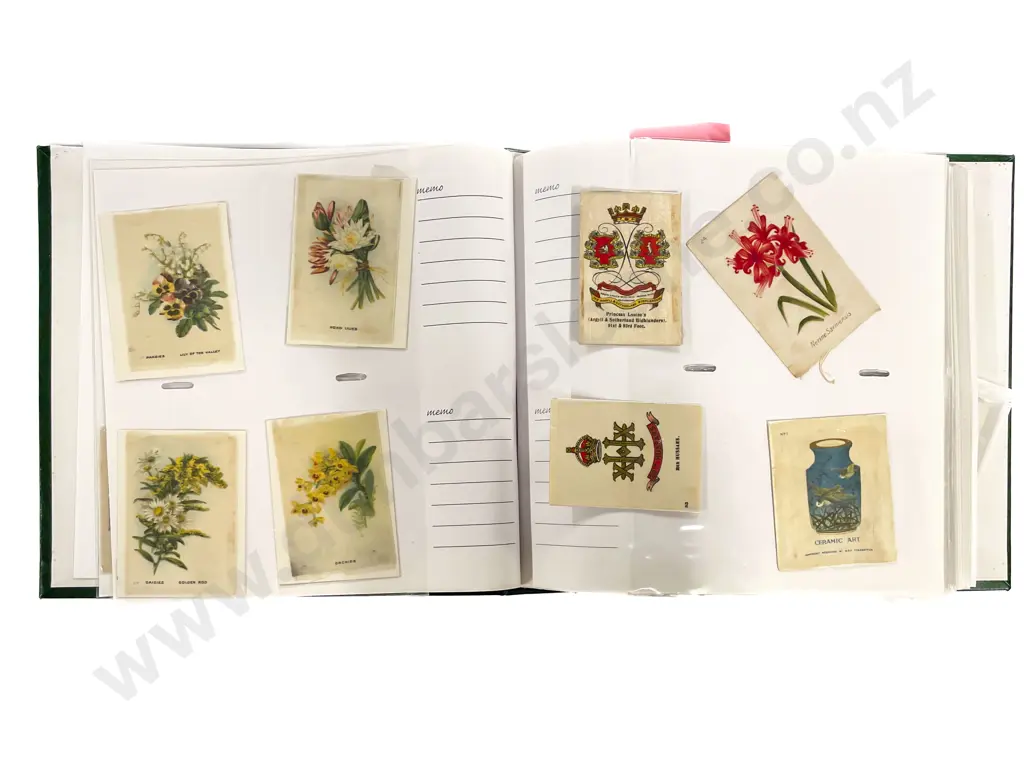 Two Album Collections of Various Postcards and Silk Cigarette Cards Image 1++