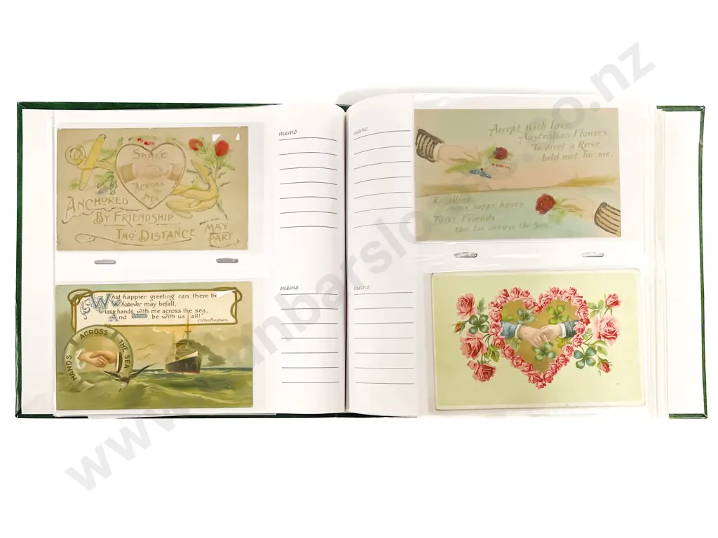 Two Album Collections of Various Postcards and Silk Cigarette Cards Image 1++