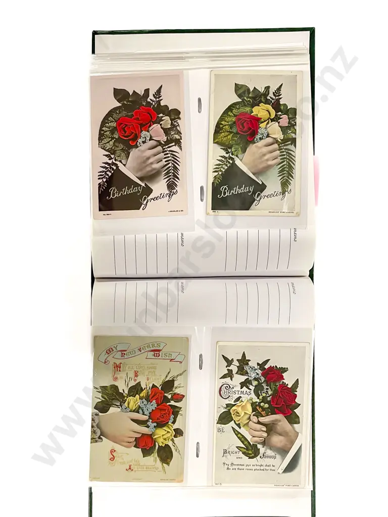 Two Album Collections of Various Postcards and Silk Cigarette Cards Image 1++