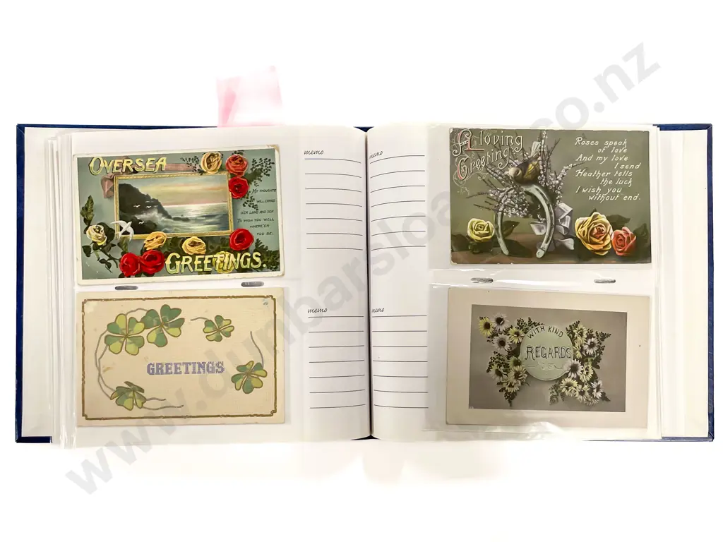 Two Album Collections of Various International Greetings Postcards etc Image 1++