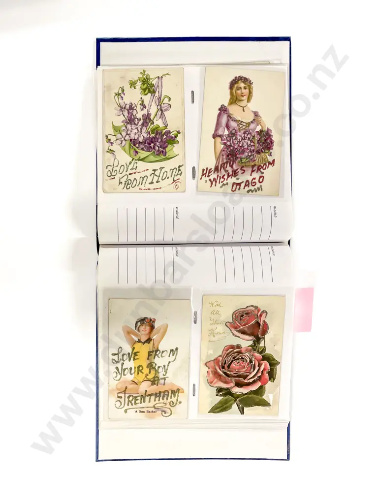 Two Album Collections of Various International Greetings Postcards etc Image 1++