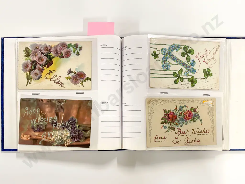 Two Album Collections of Various International Greetings Postcards etc Image 1++