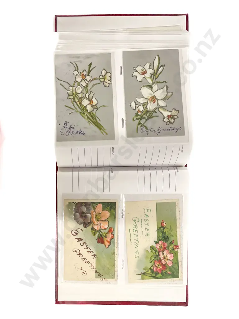 Two Album Collections of Various International Greetings Postcards etc Image 1++