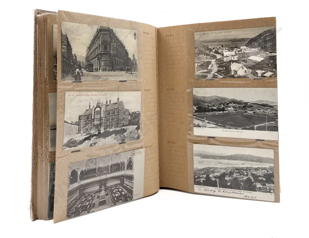 Large Album Early NZ Postcards Mainly Wellington Image 1++