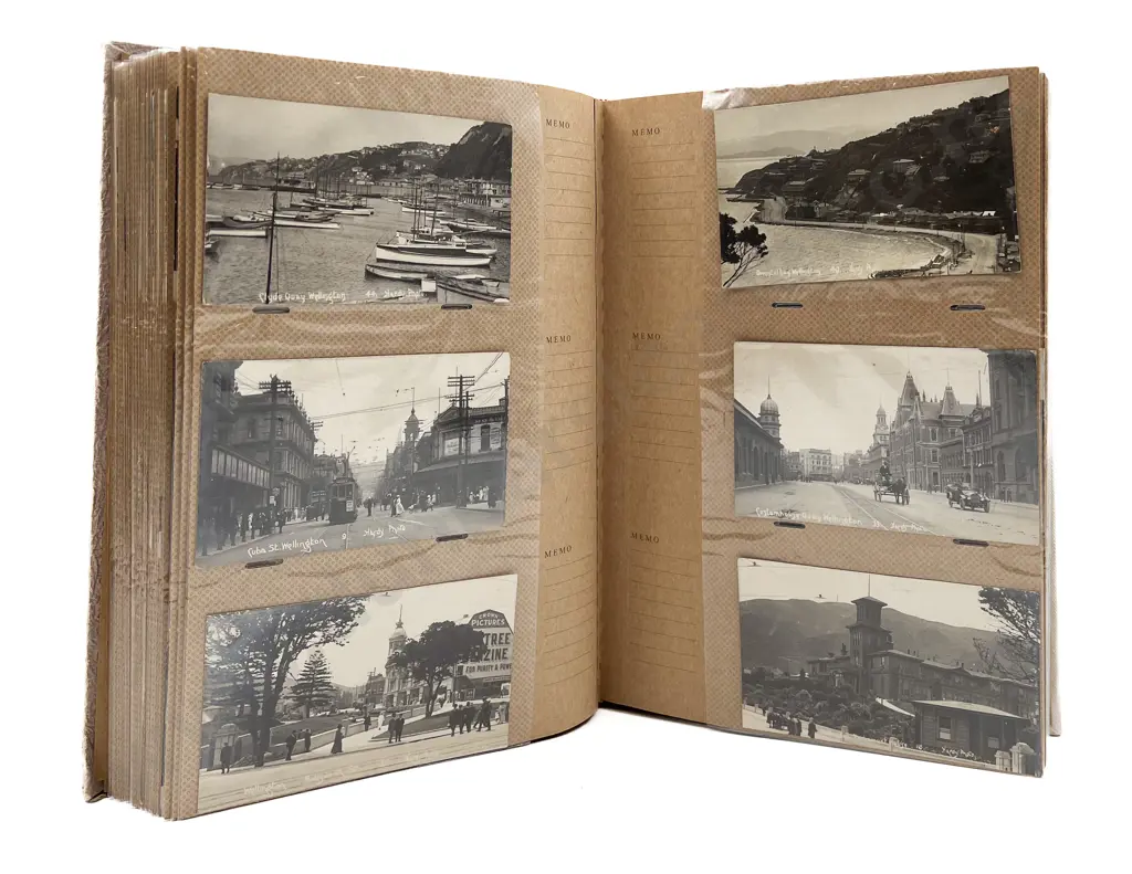 Large Album Early NZ Postcards Mainly Wellington Image 1++