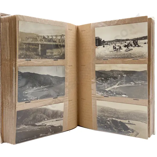 Large Album Early NZ Postcards Mainly Wellington