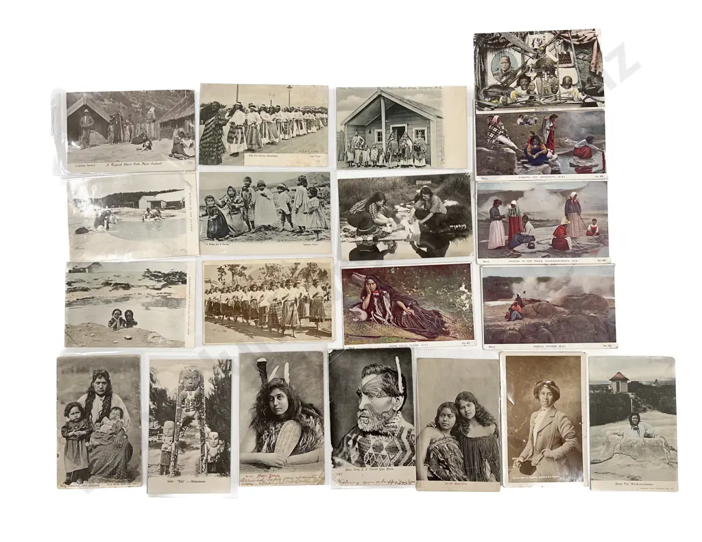 Collection of Twenty Vintage Maori Portrait & Scenic Postcards Image 1++