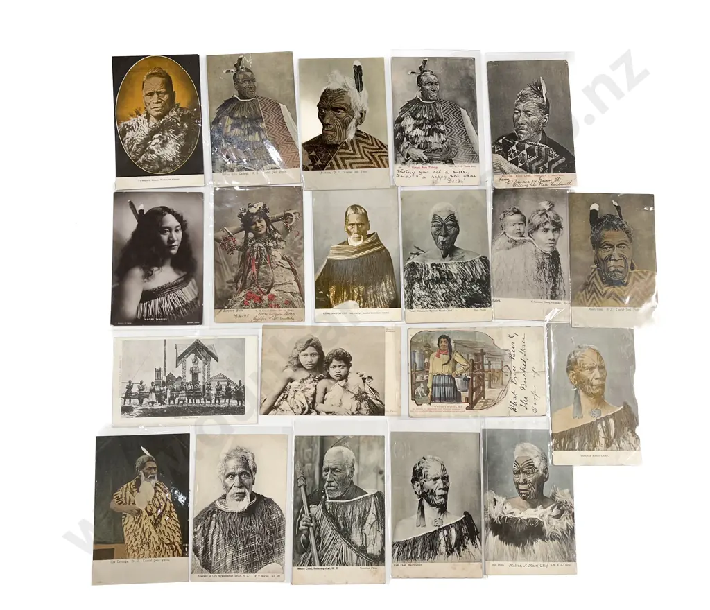 Collection of Twenty Vintage Maori Portrait & Scenic Postcards Image 1++