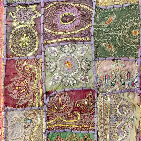 Two Indian Woven Patchwork Runners
