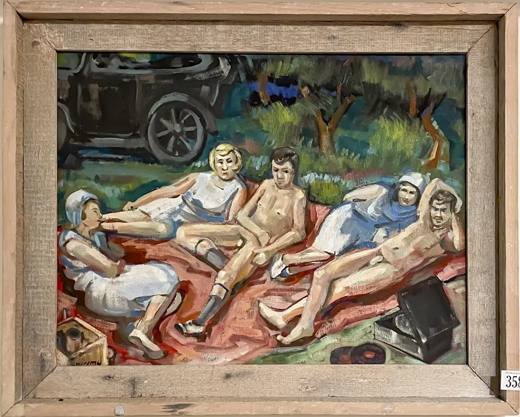 William Main (1934 - 2023) - Kiwi Picnic Image 1++