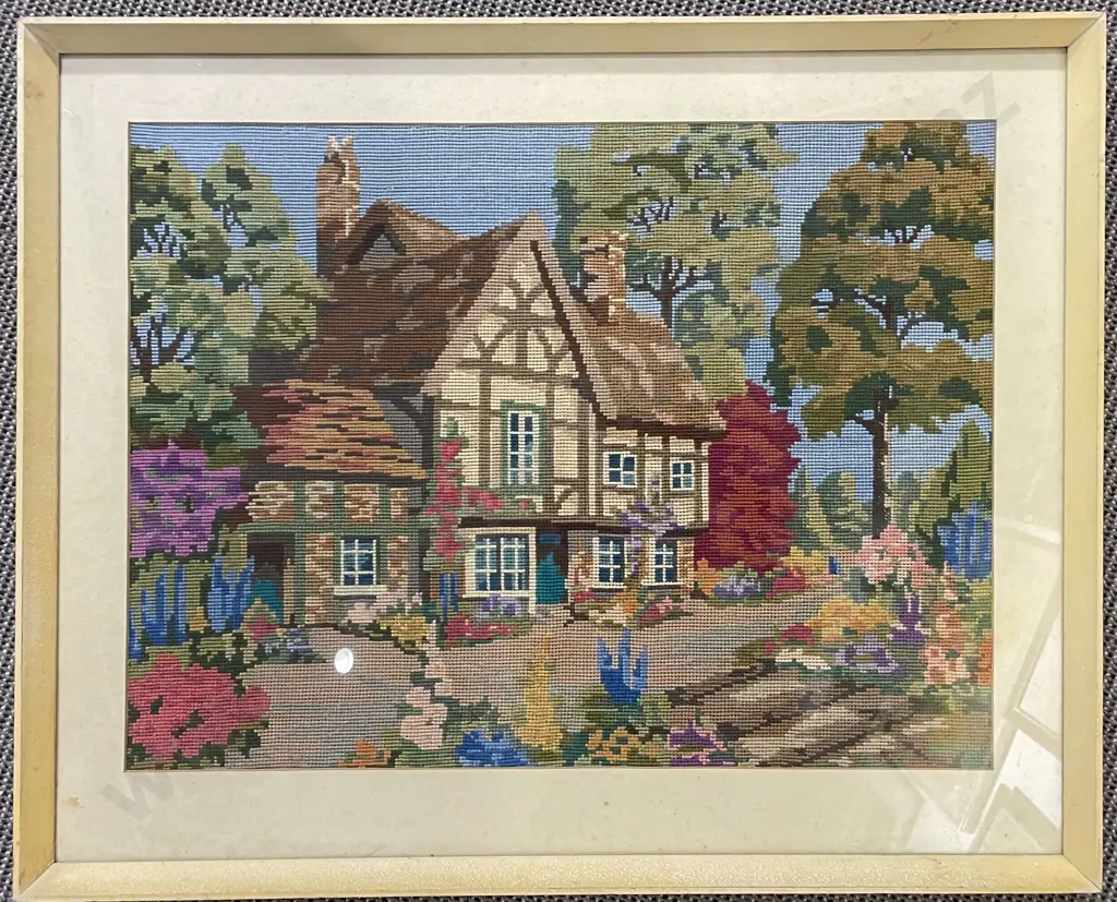 Four Assorted Framed Textile Works Image 1++