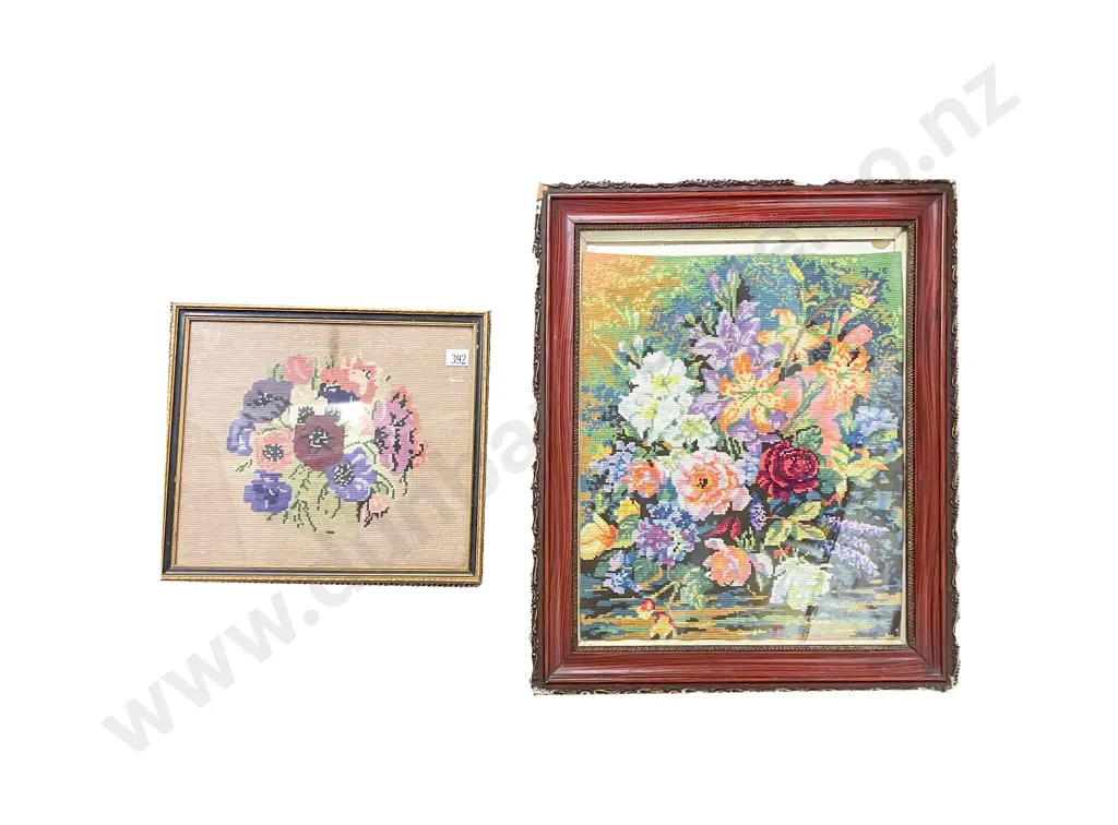 Four Assorted Framed Textile Works Image 1++