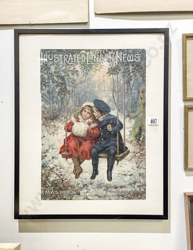 Framed Cover Illustrated London News Xmas 1905 Image 1++