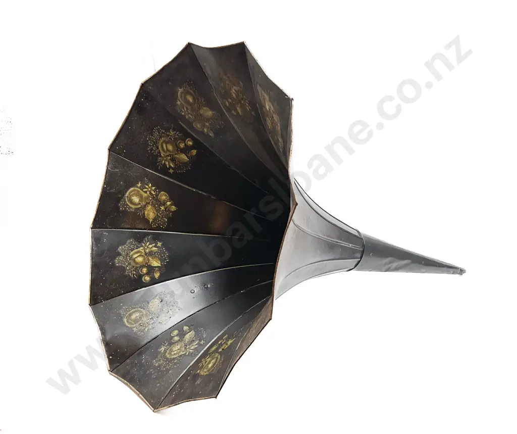 Large Tin Phonograph Horn Image 1++