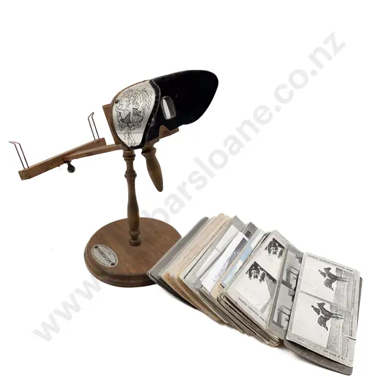 Modern Crafted Handheld Stereoscope with Selection of Cards