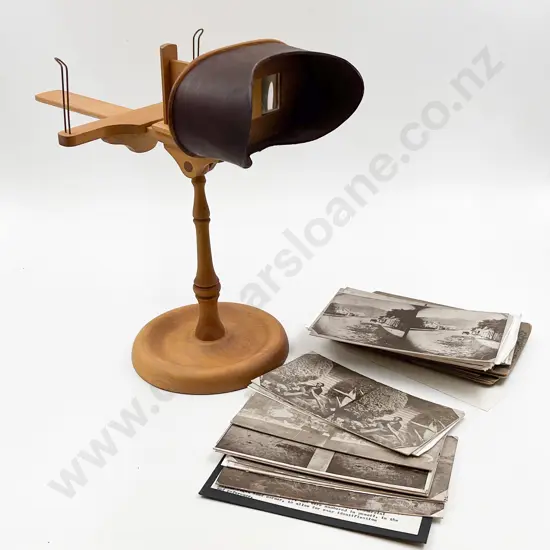 Modern Crafted Kauri Stereoscope with Selection of Cards