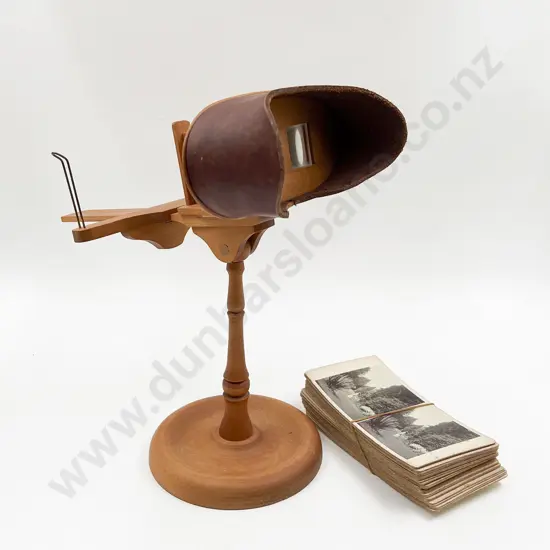 Modern Crafted Kauri Stereoscope with Selection of Cards