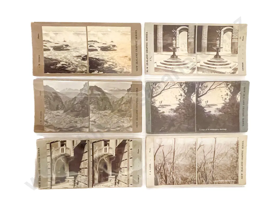 Large Collection NZ and World Stereoscope Cards Image 1++